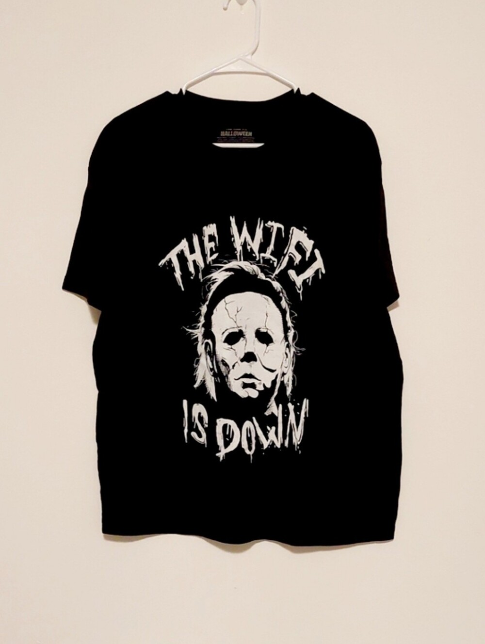 Halloween 'THE WIFI IS DOWN' Michael Myers Black SS Graphic T-shirt EUC Size XL